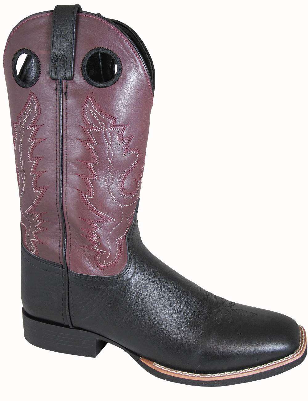 UPC 840955000195 product image for Smoky Mountain Men's Marshall Leather Square Toe Boots - Black/Plum | upcitemdb.com