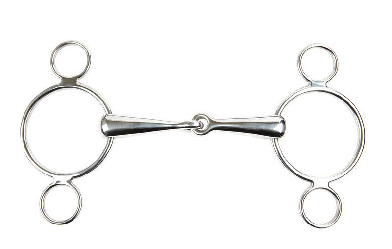 6" 5.5" 5" JHL Pro-Steel Continental Single Jointed 4-Ring Dutch Gag Bit 4.5" 