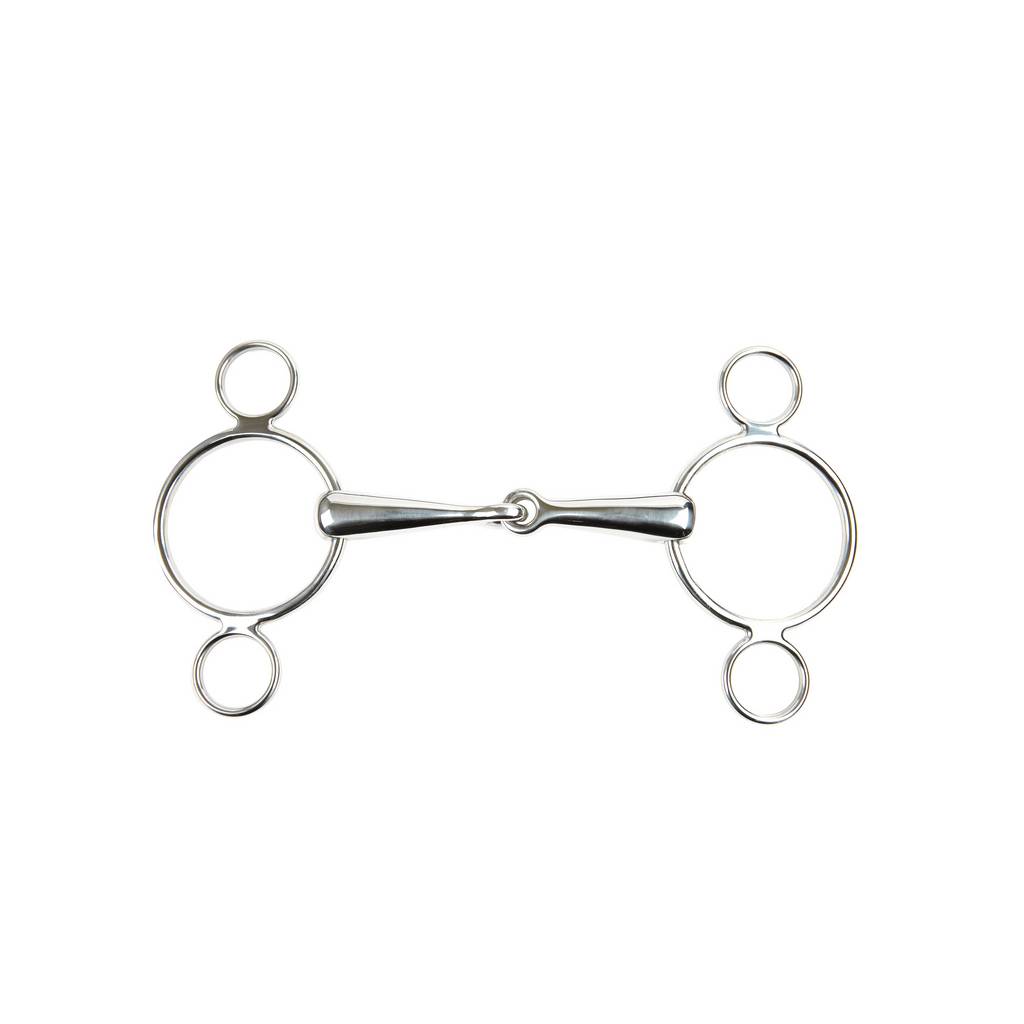 Korsteel Solid Jointed Mouth 3 Ring Continental Gag Bit