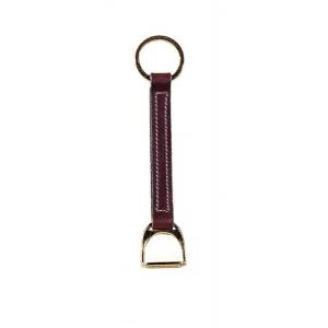 Tory Leather Brass Stirrup Strap Key Ring