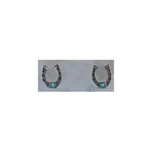 Finishing Touch Horseshoe with  Turquoise Stone Post Earrings