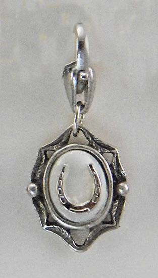 Barbary Oval Frame with  Horseshoe & Stone Charm