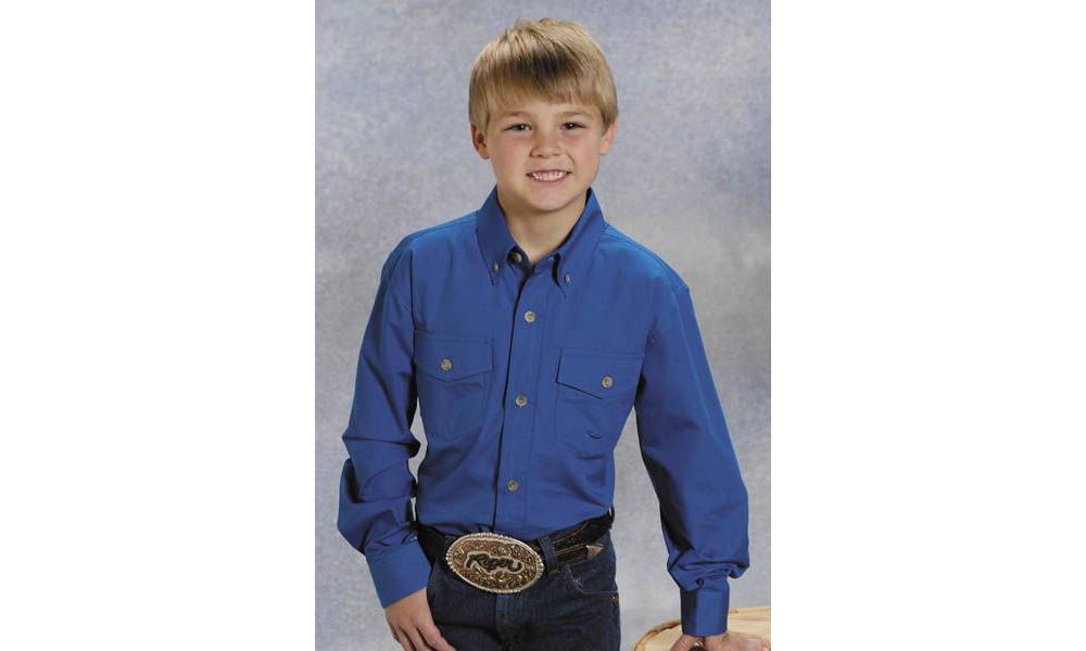 Roper Poplin Western Shirt Boys, Solid EquestrianCollections