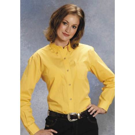 Roper Ladies Button Down Collar Western Shirt - Yellow