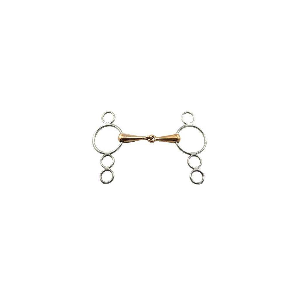 Coronet Copper Jointed 3 Ring Gag Bit