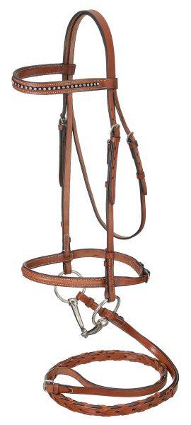 Raised Snaffle English Bridle With Stone Crystals