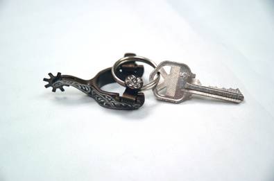 Metalab Antique Engraved Spur Keychain