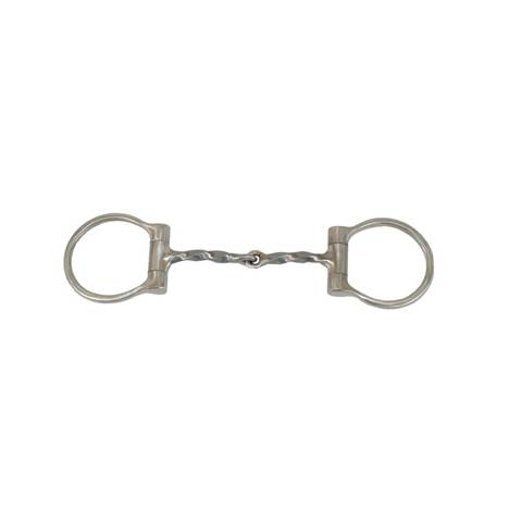 FG Collection by Metalab Stainless Steel Brushed Slow Twist Dee Ring Snaffle Bit