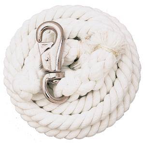 Weaver White Cotton Lead Rope with Bull Snap