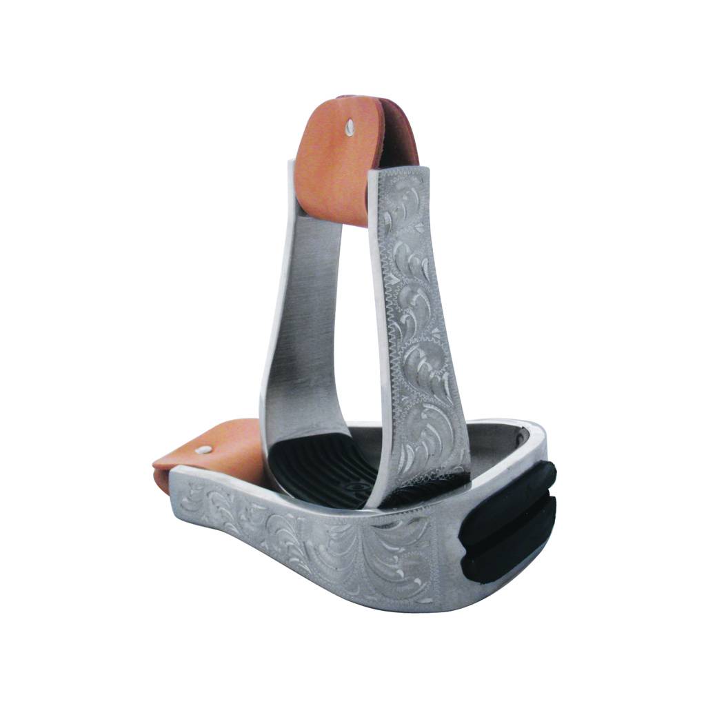 Western Padded Engraved Stirrups