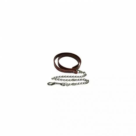 Western Latigo Leather Lead with Chain