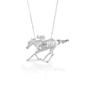 Kelly Herd Race Horse & Jockey Necklace