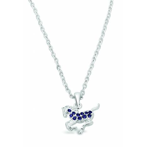 Kelley Kid's Galloping Horse Necklace with Rhinestones