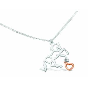 Kelley Rose Gold Heart and Silver Horse Hoof Necklace