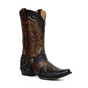 Stetson Mens Ryder Bandit Outlaw Toe Harness Boots