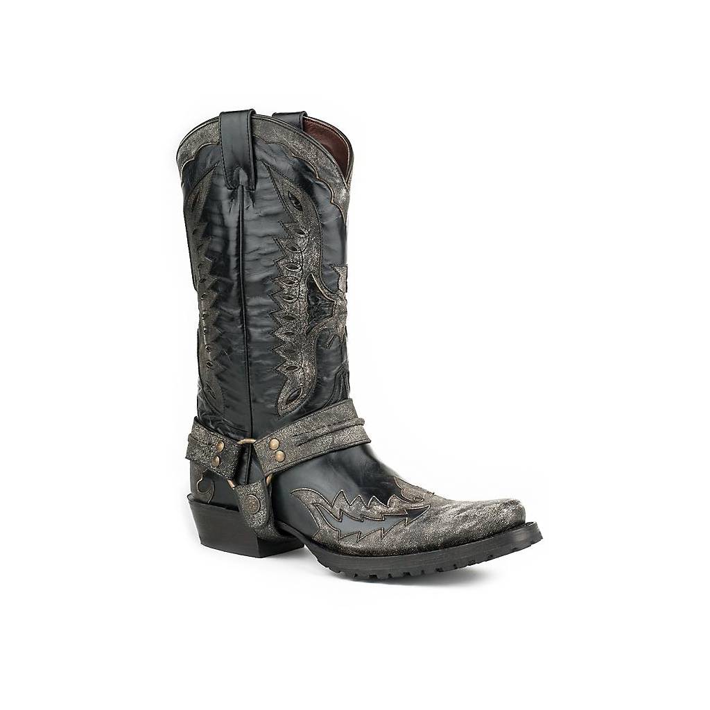 Stetson Mens Outlaw Eagle Biker Harness Boots