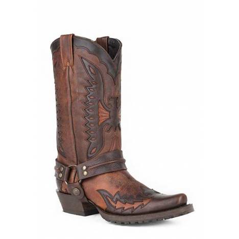 Stetson Mens Outlaw Eagle Biker Harness Boots