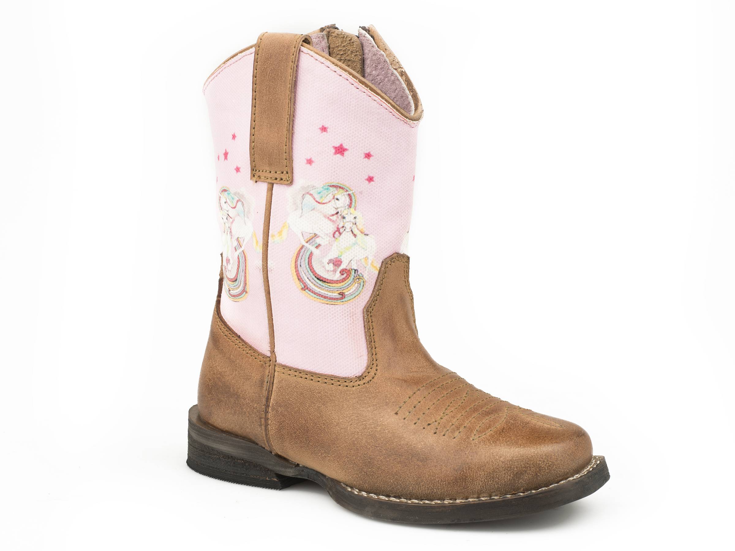 Roper Toddler Rainbow Unicorn Square Toe Boots