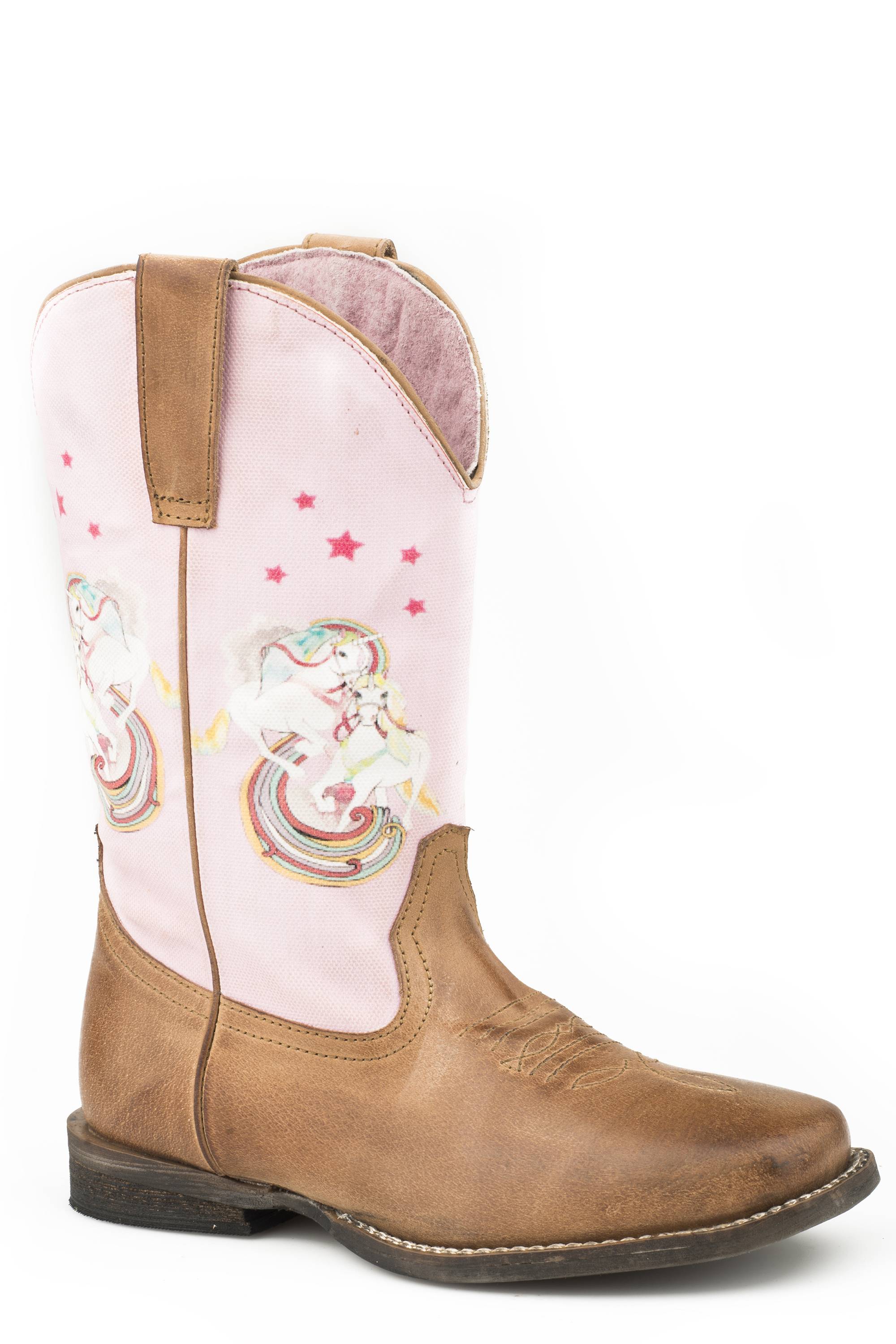 4-134195 Roper Texas Star Flag Square Toe Western Boot- Kid sku 4-134195