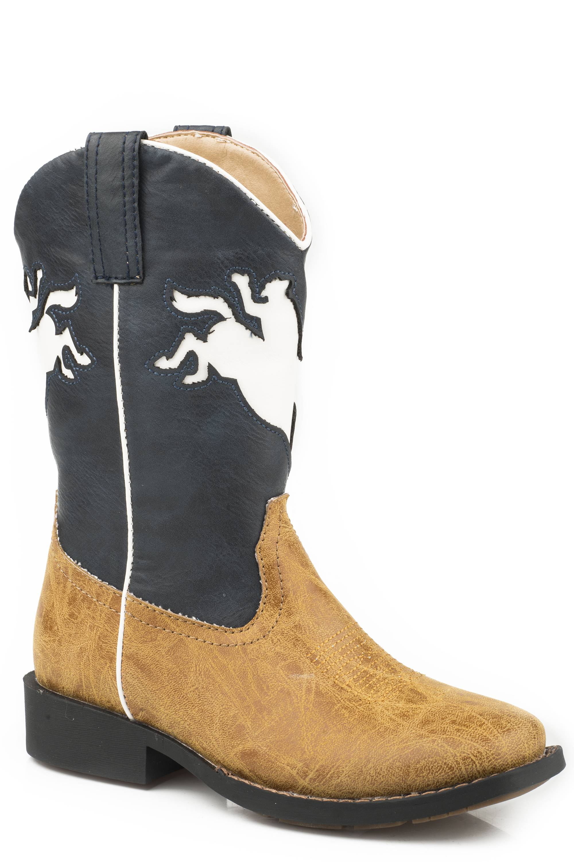 4-134267 Roper Daniel Cowboy Boot - Kids - Brown - Blue sku 4-134267