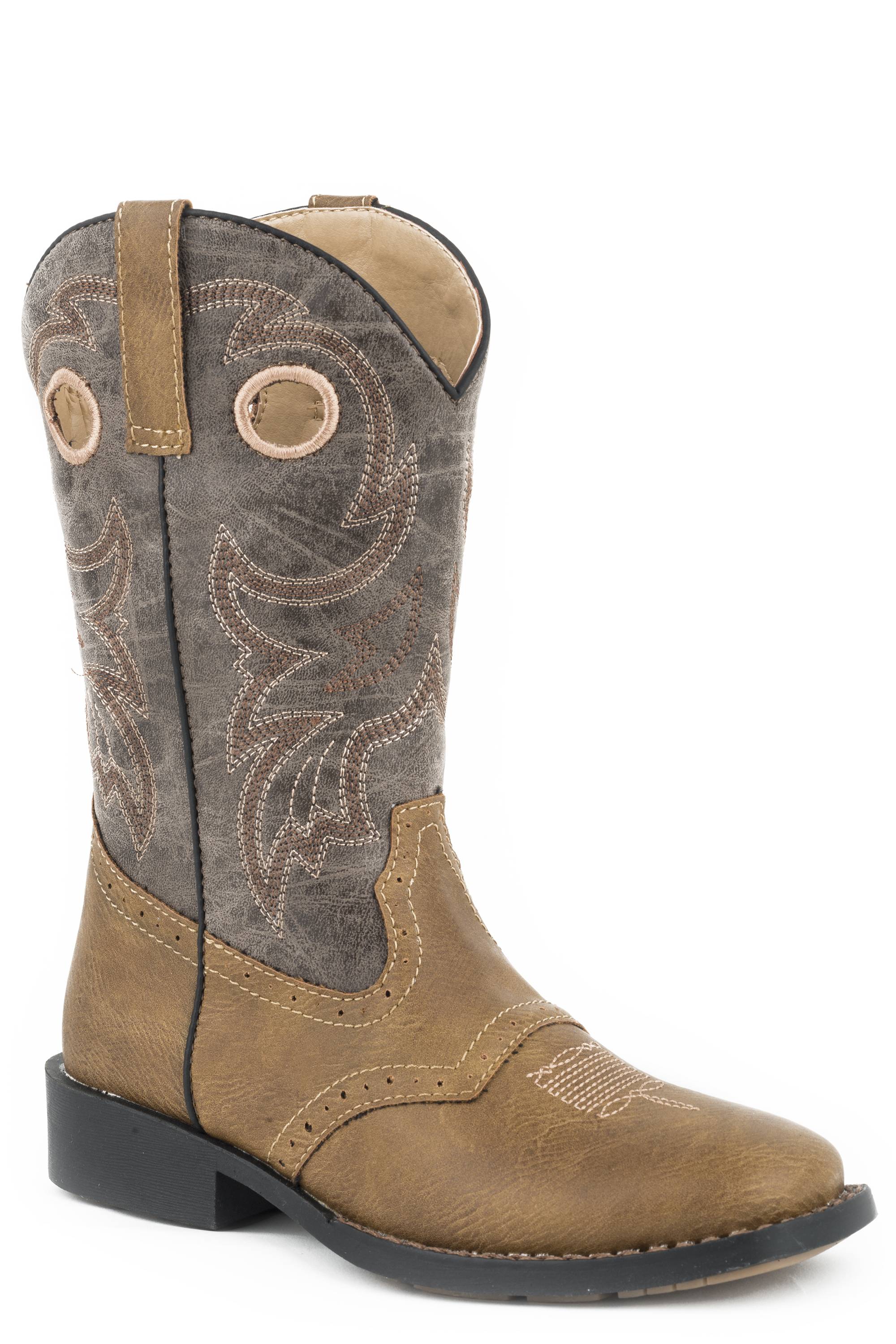 Roper Daniel Cowboy Boot - Kids - Brown - Blue