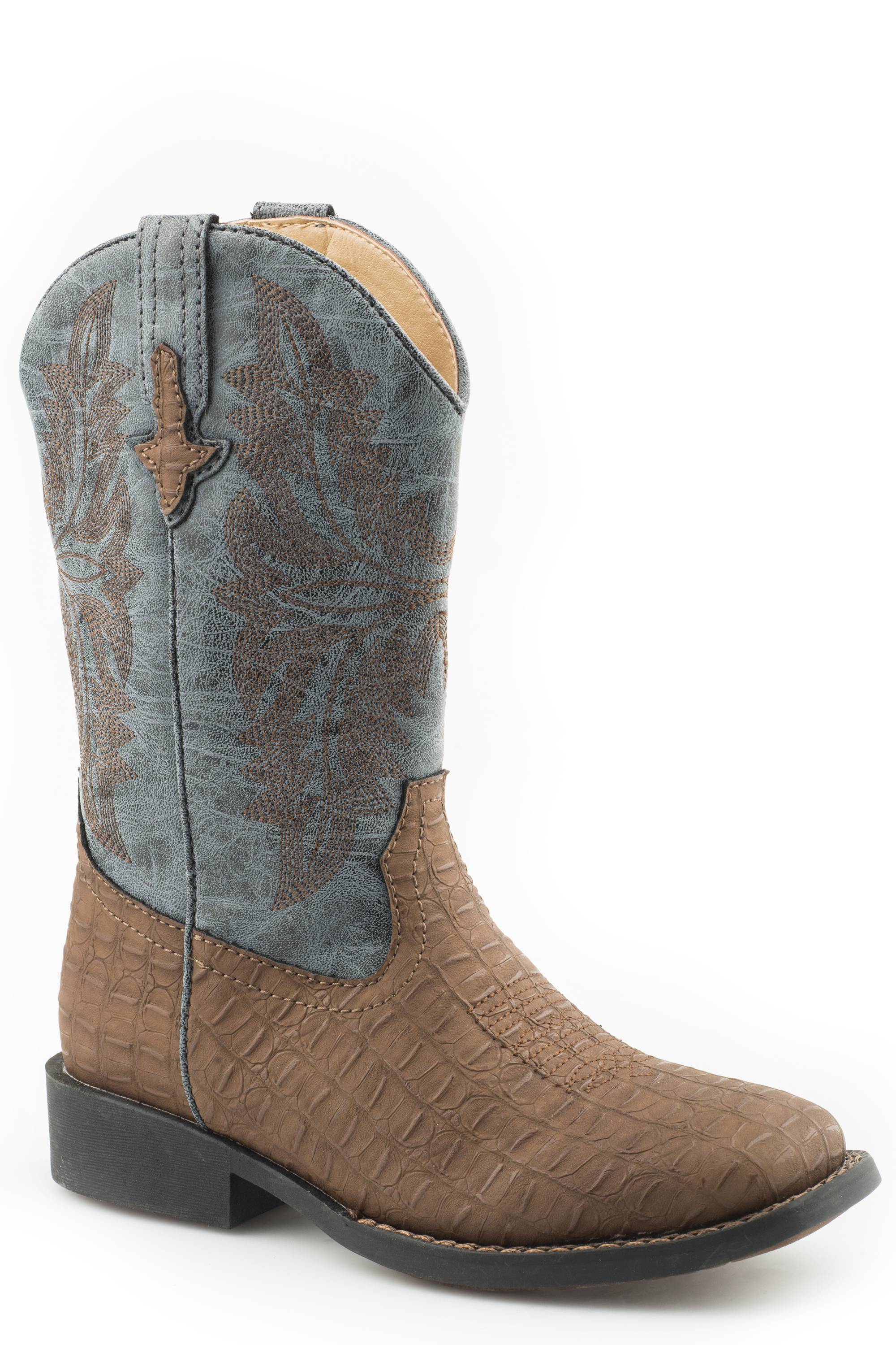 4-134305 Roper Daniel Cowboy Boot - Kids - Brown - Blue sku 4-134305