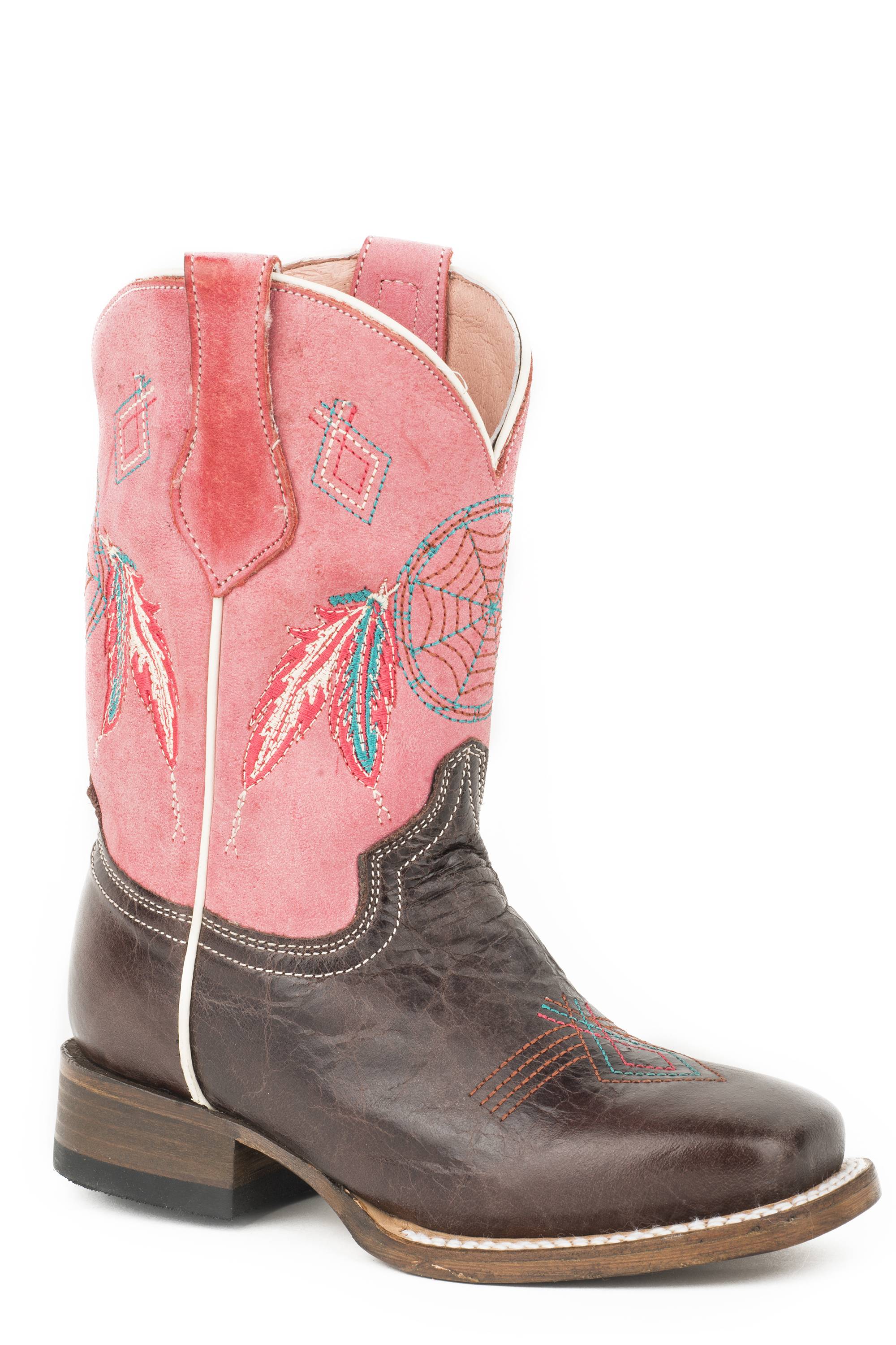 Roper Out West Square Toe Western Boots-Kids