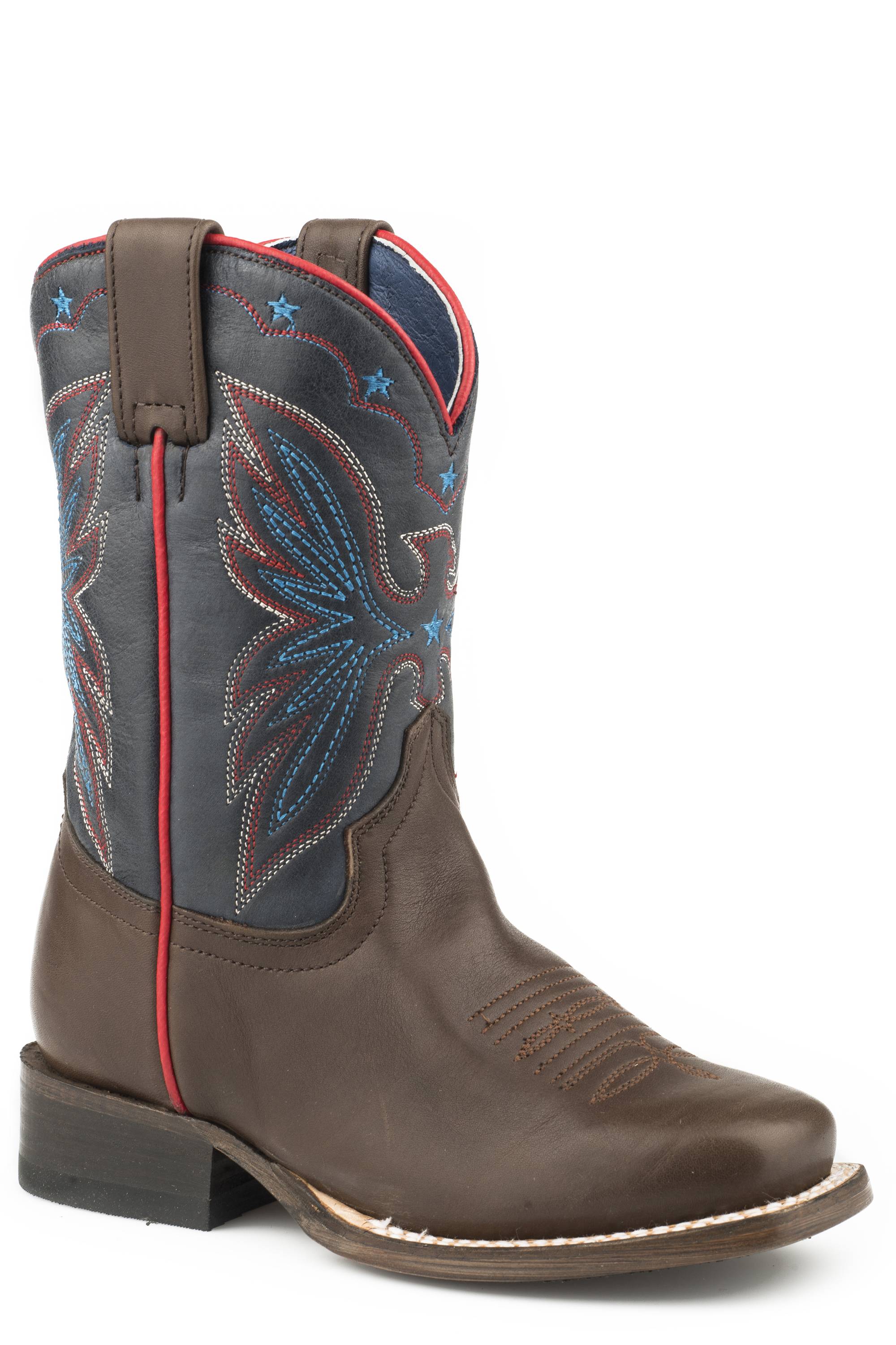 Roper Out West Square Toe Western Boots-Kids