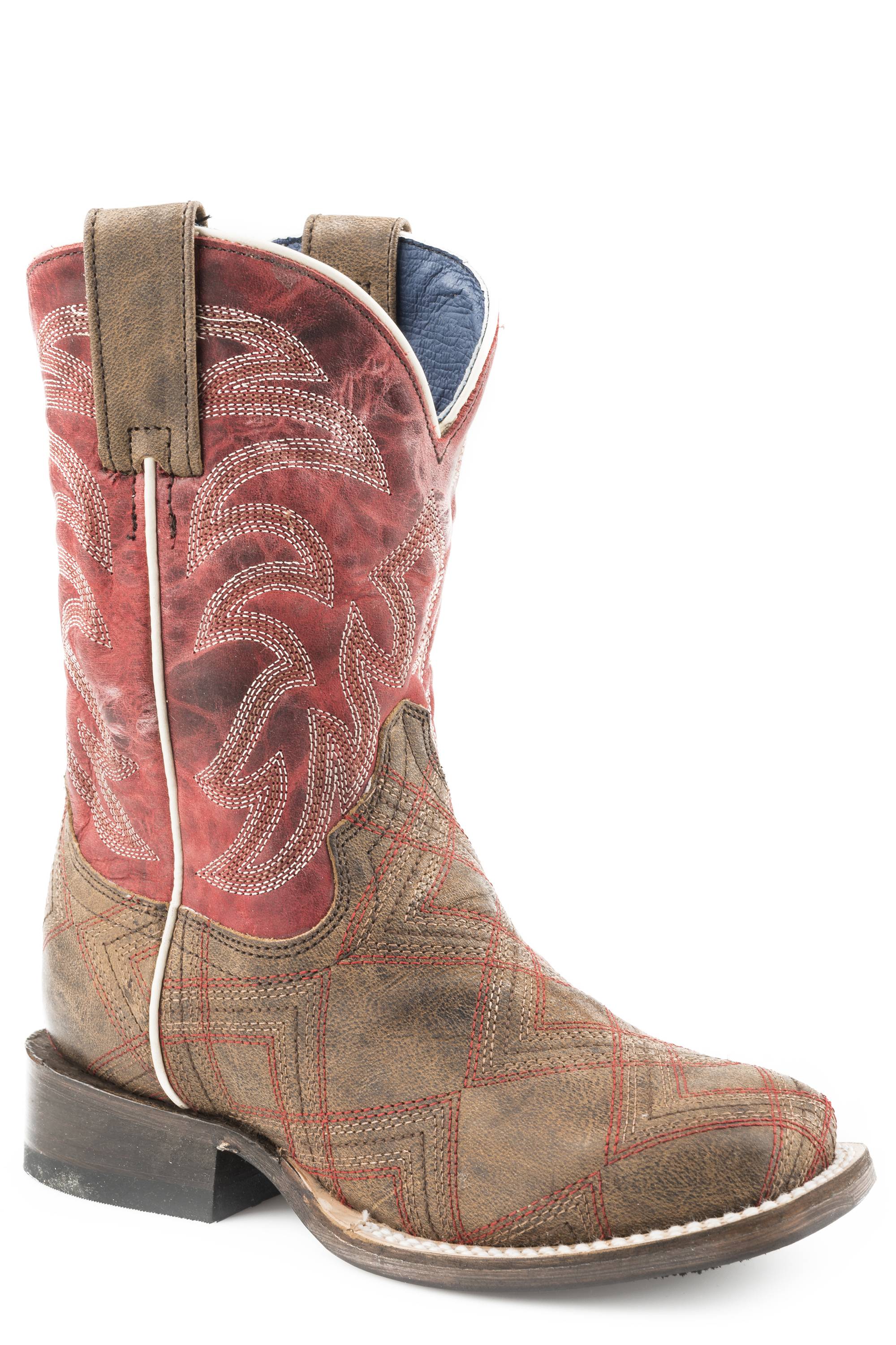 Roper Out West Square Toe Western Boots-Kids