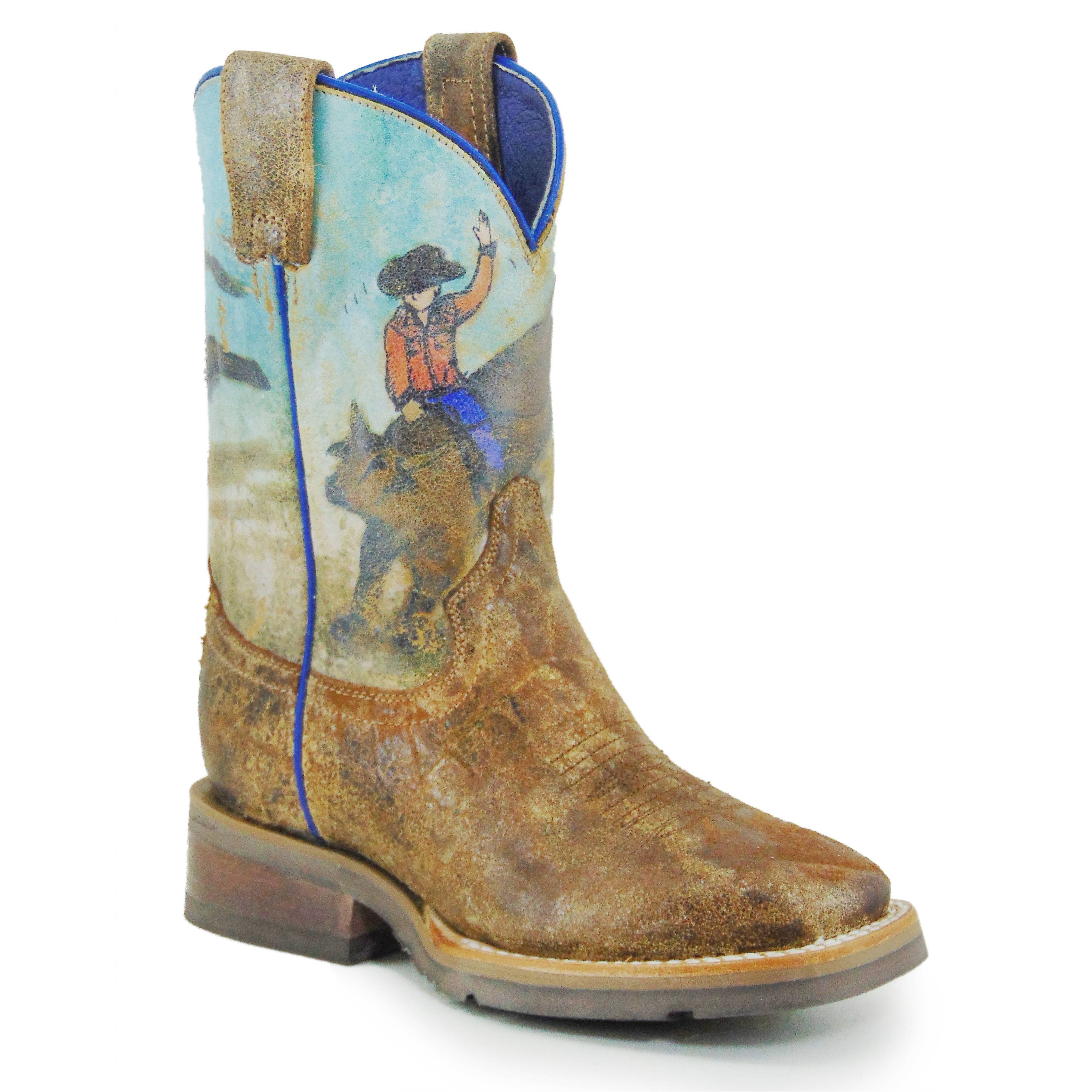 Roper Kids Bull Rider Square Toe Western Boots