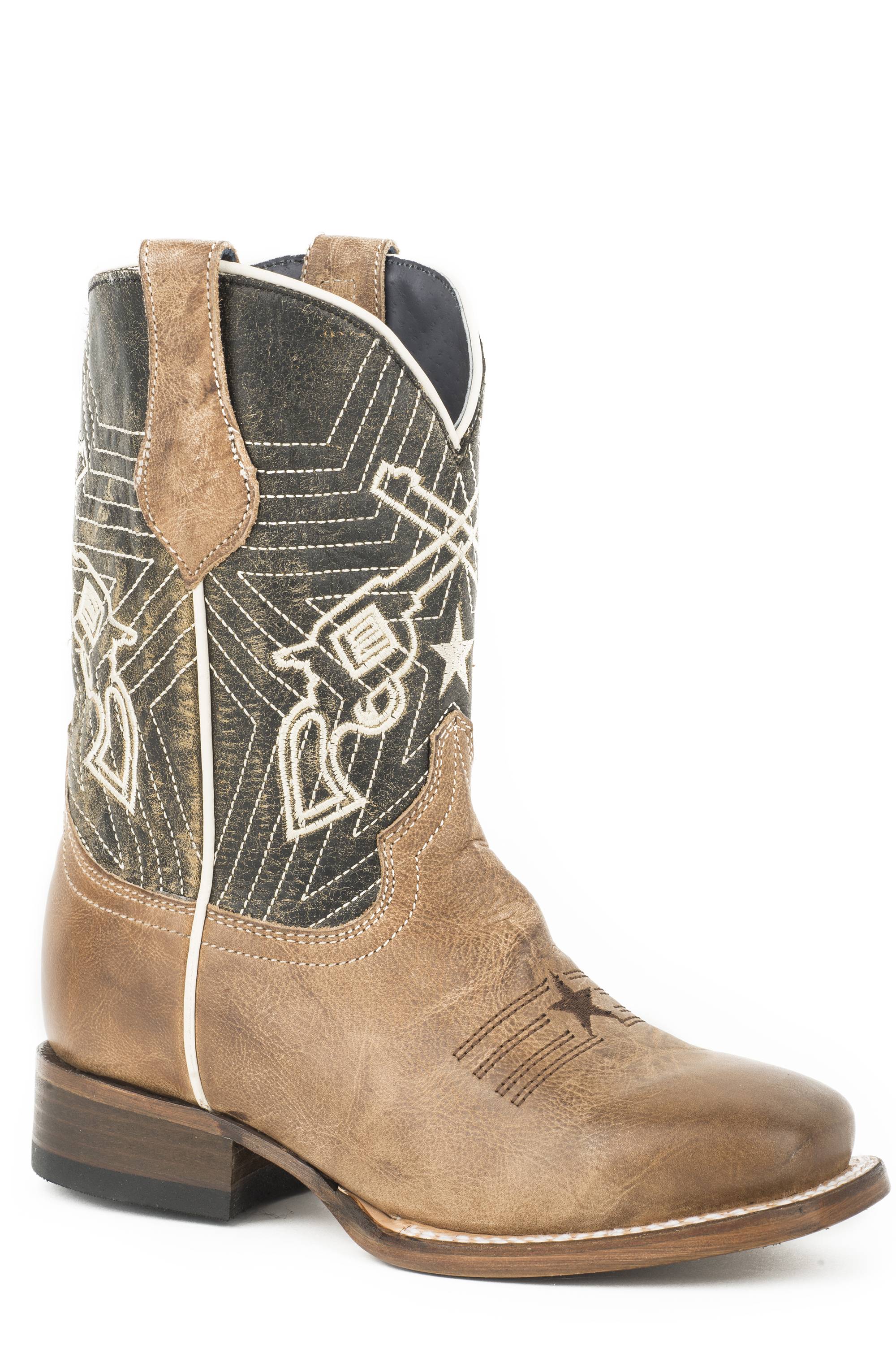 4-134798 Roper Chevron Square Toe Western Boots-Kids sku 4-134798