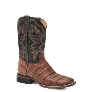 Roper Deadwood Boot - Mens - Burnish Tan/Marble Blue