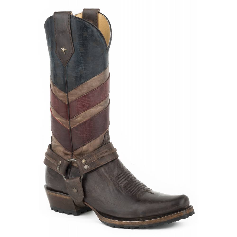 Roper Badge Boot Mens Burnished Brown EquestrianCollections