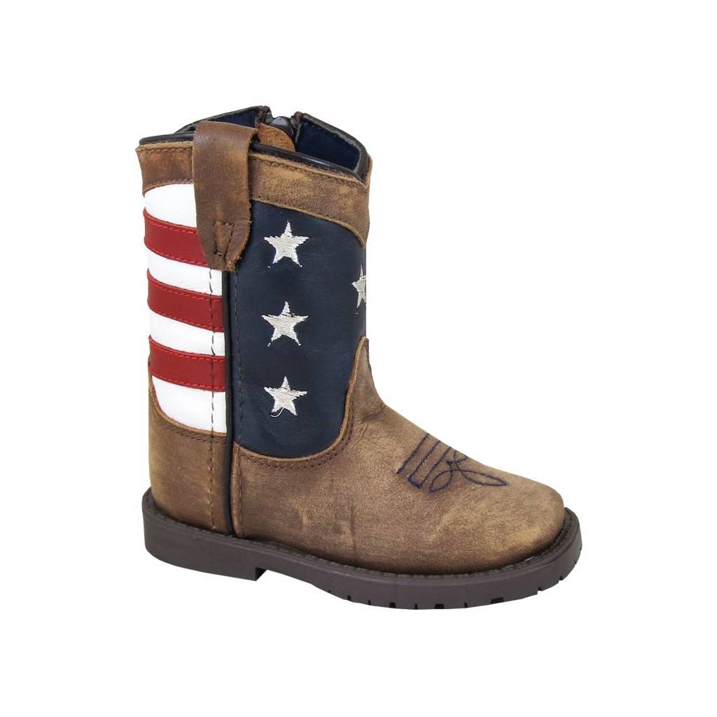 Smoky Mountain Toddler Stars and Stripes Leather Western Boots