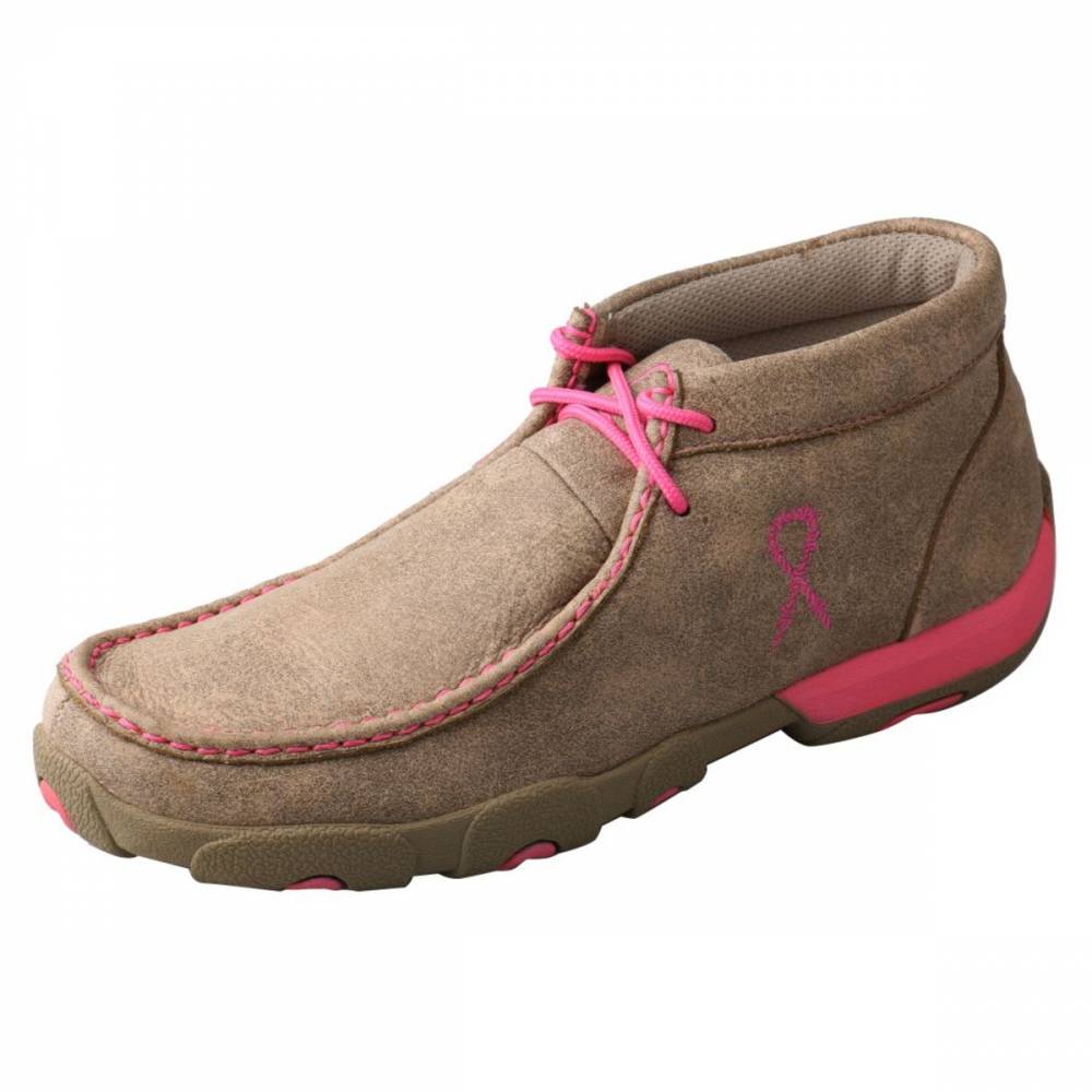Twisted X Ladies Tough Enough To Wear Pink Chukka Driving Mocs