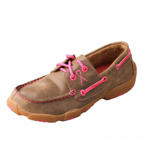 Twisted X Kids Tough Enough To Where Pink Boat Shoe Driving Mocs