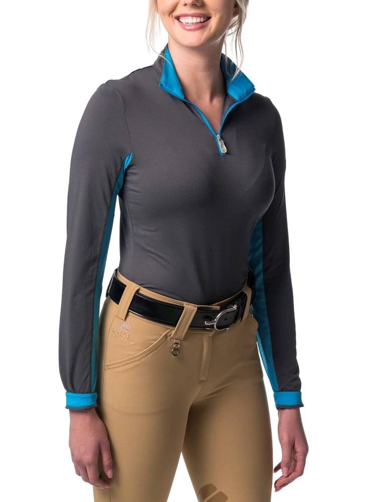 Kastel Denmark Ladies Long Sleeve 1/4 Zip Shirt