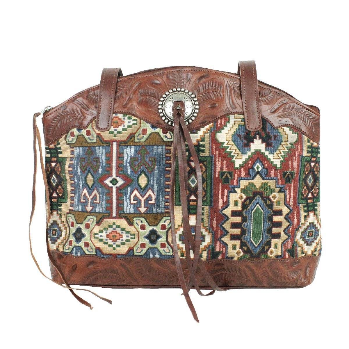 American West Bella Beau Tapestry Zip Top Tote