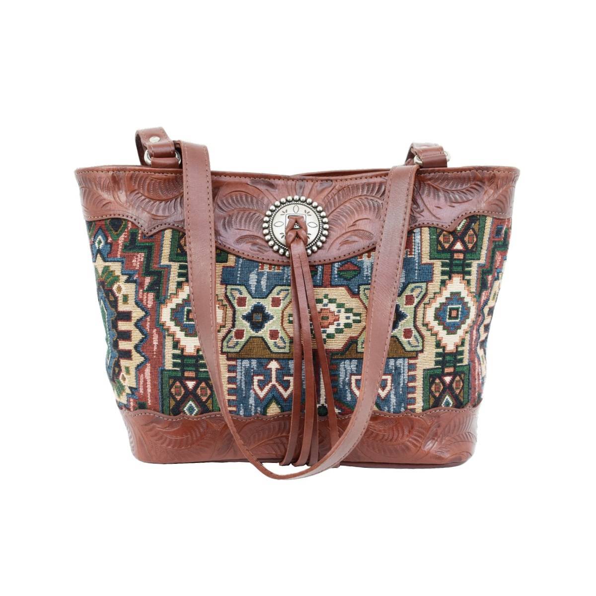 American West Bella Beau Tapestry Zip Top Tote