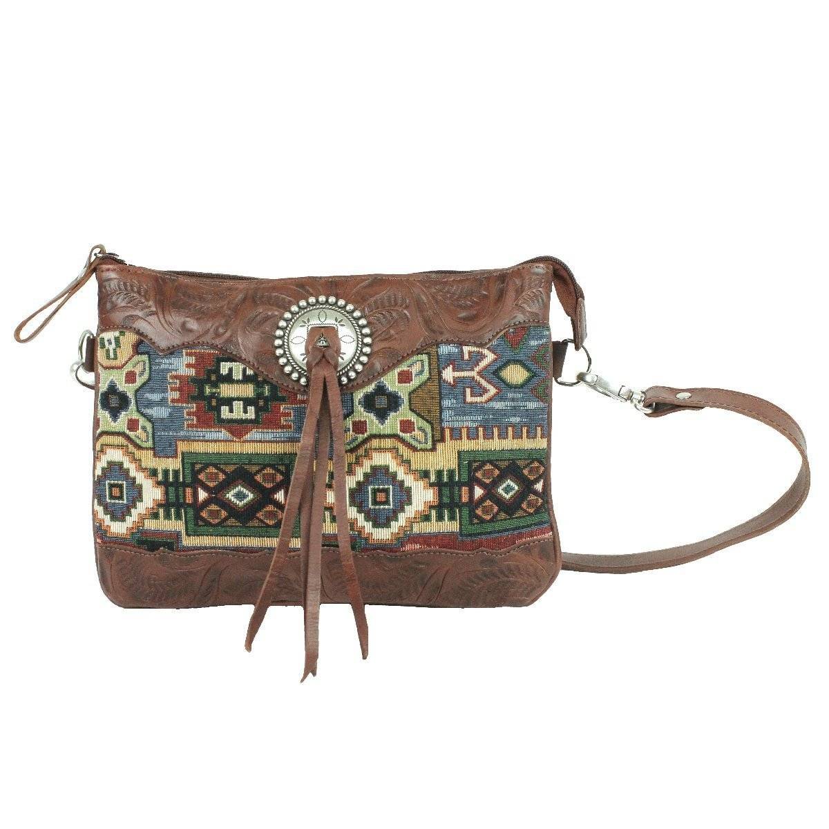 American West Bella Beau Tapestry Multi-Compartment Crossbody Bag