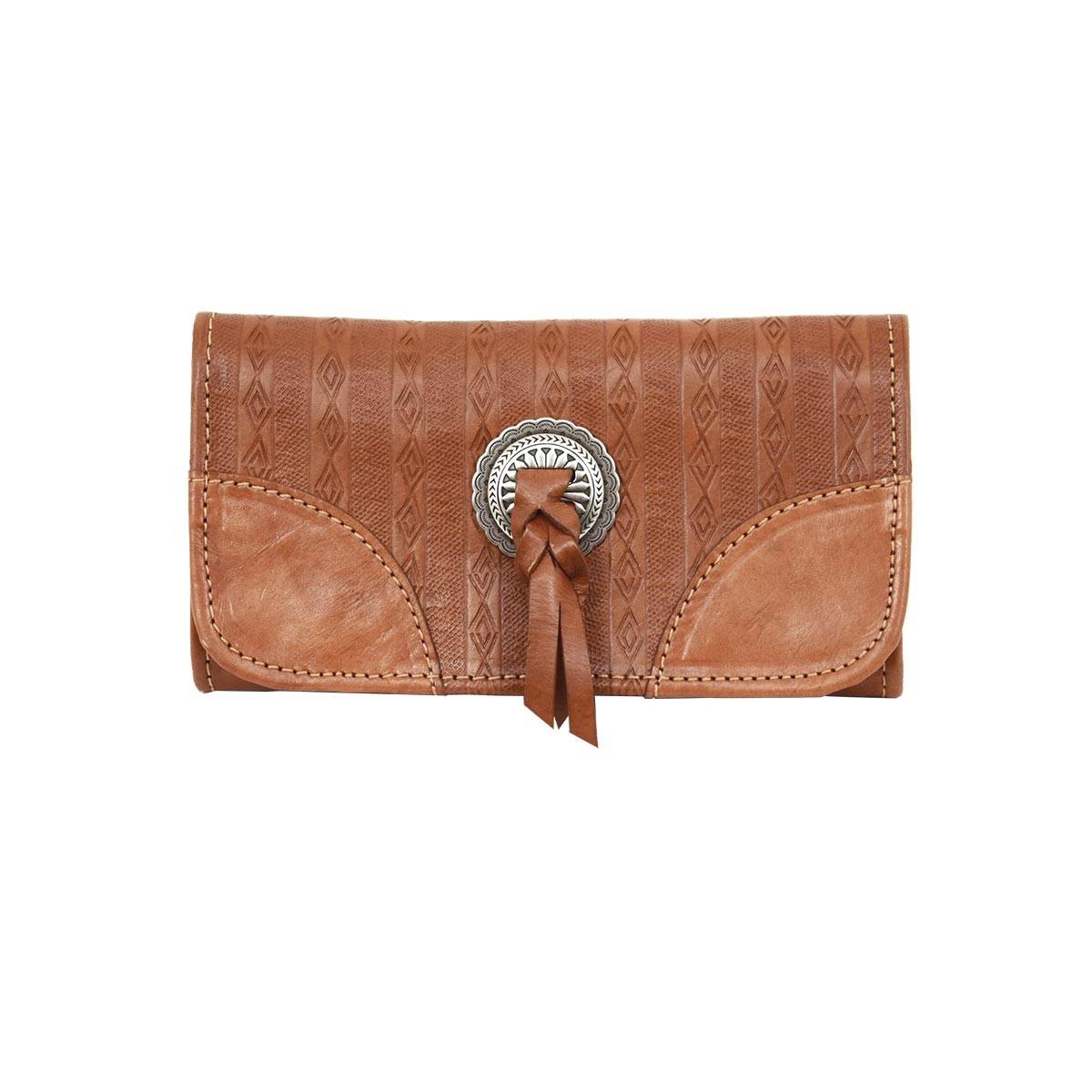 American West Ladies Basket Weave Tri-Fold Wallet