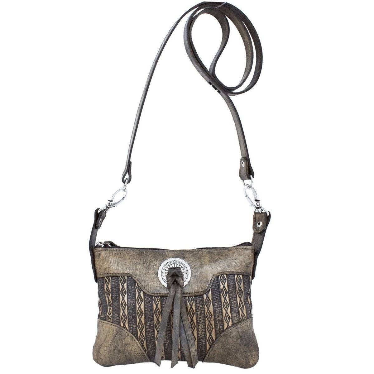 4-206782 American West Basket Weave Trail Rider Crossbody/H sku 4-206782