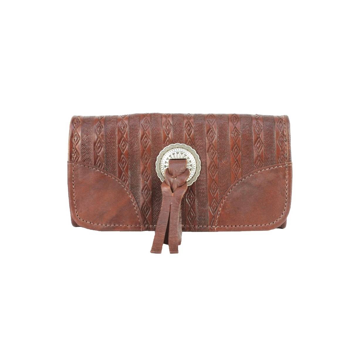 American West Ladies Basket Weave Tri-Fold Wallet