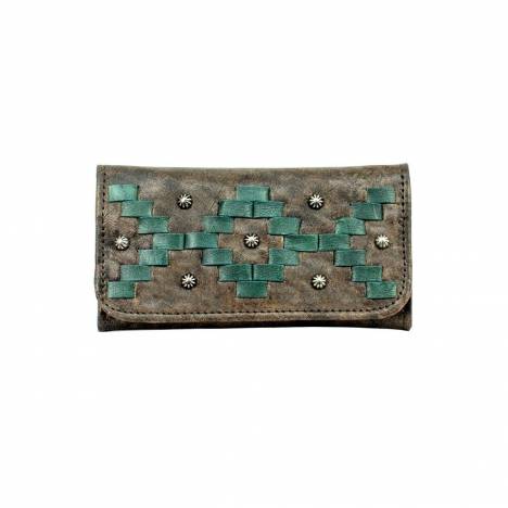 American West Ladies Tribal Weave Tri-Fold Wallet