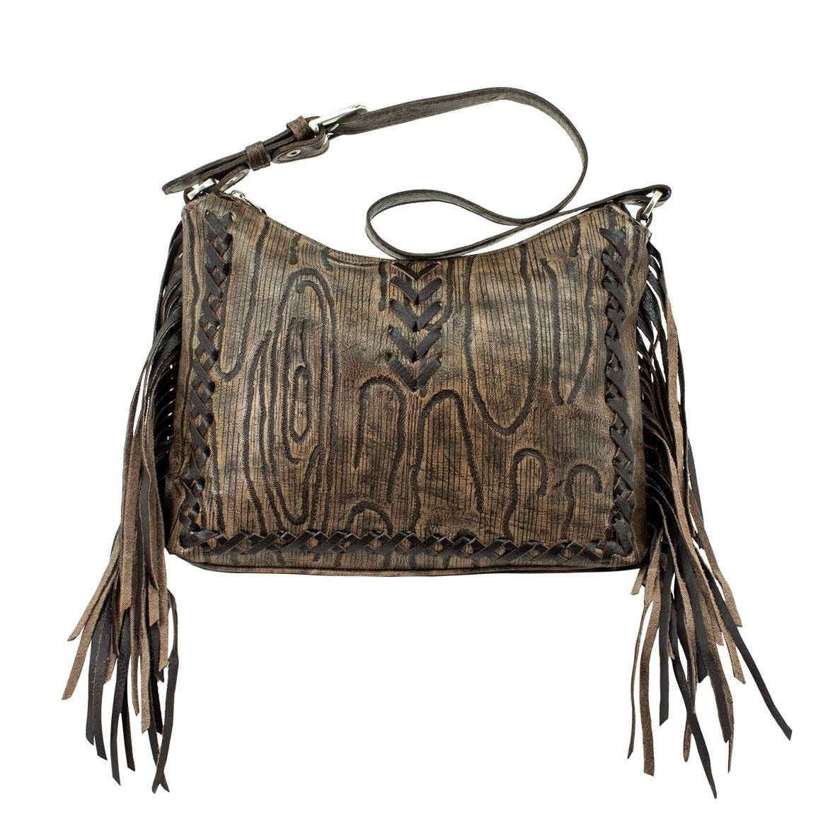 American West Driftwood Zip Top Shoulder Bag