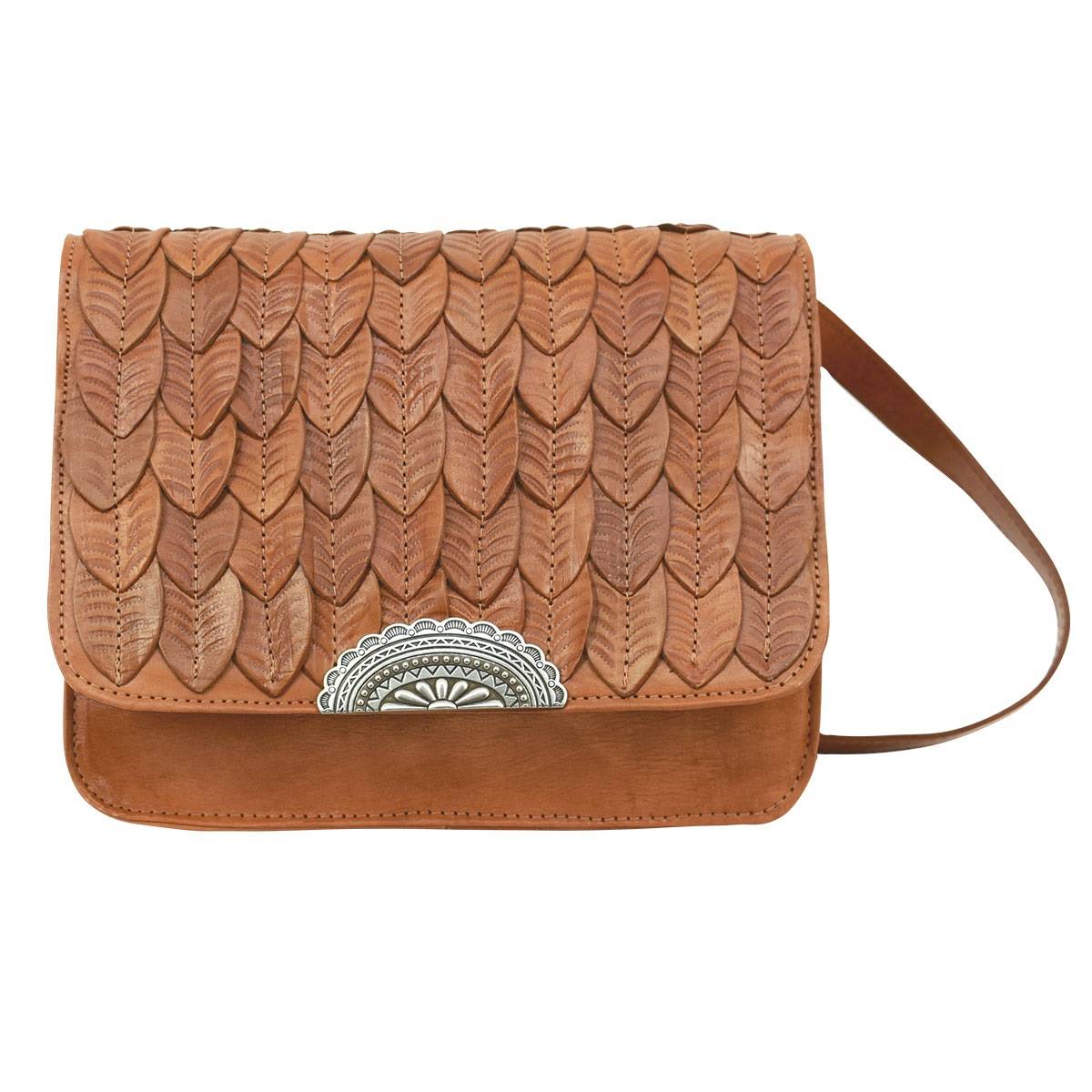 American West Freedom Feather Multi-Compartment Crossbody Flap Bag