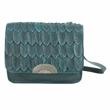 American West Freedom Feather Multi-Compartment Crossbody Flap Bag