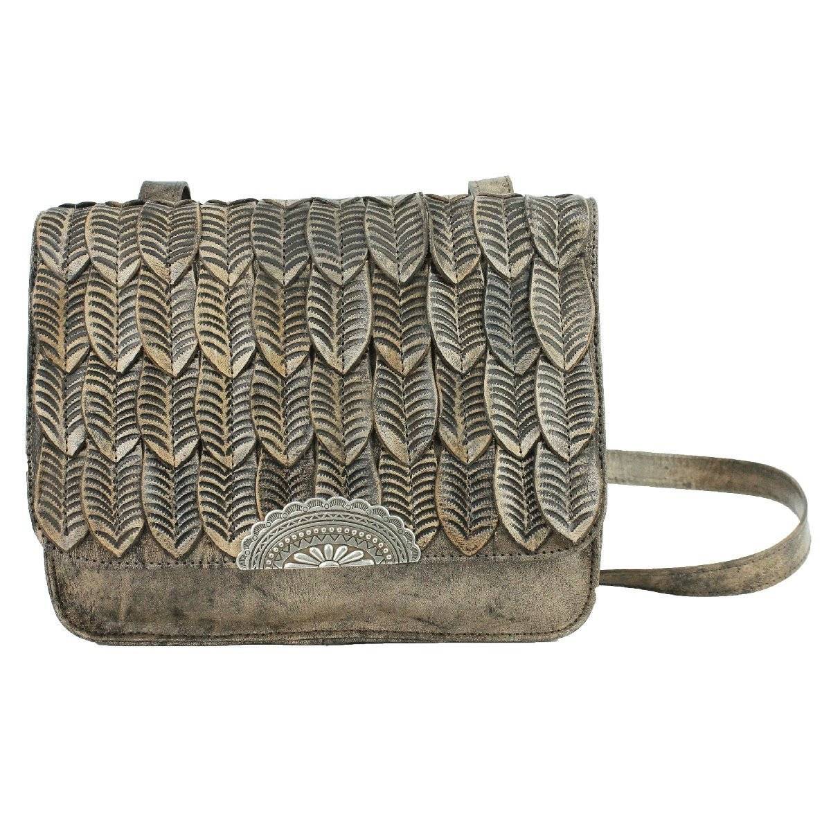 American West Freedom Feather Multi-Compartment Crossbody Flap Bag