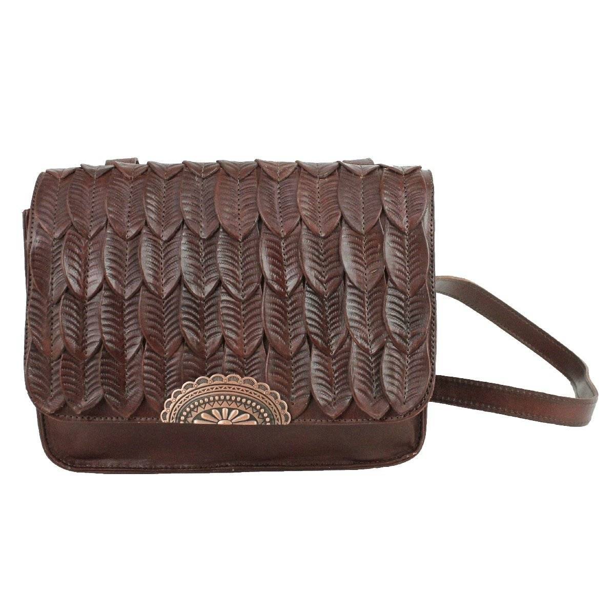 American West Freedom Feather Multi-Compartment Crossbody Flap Bag