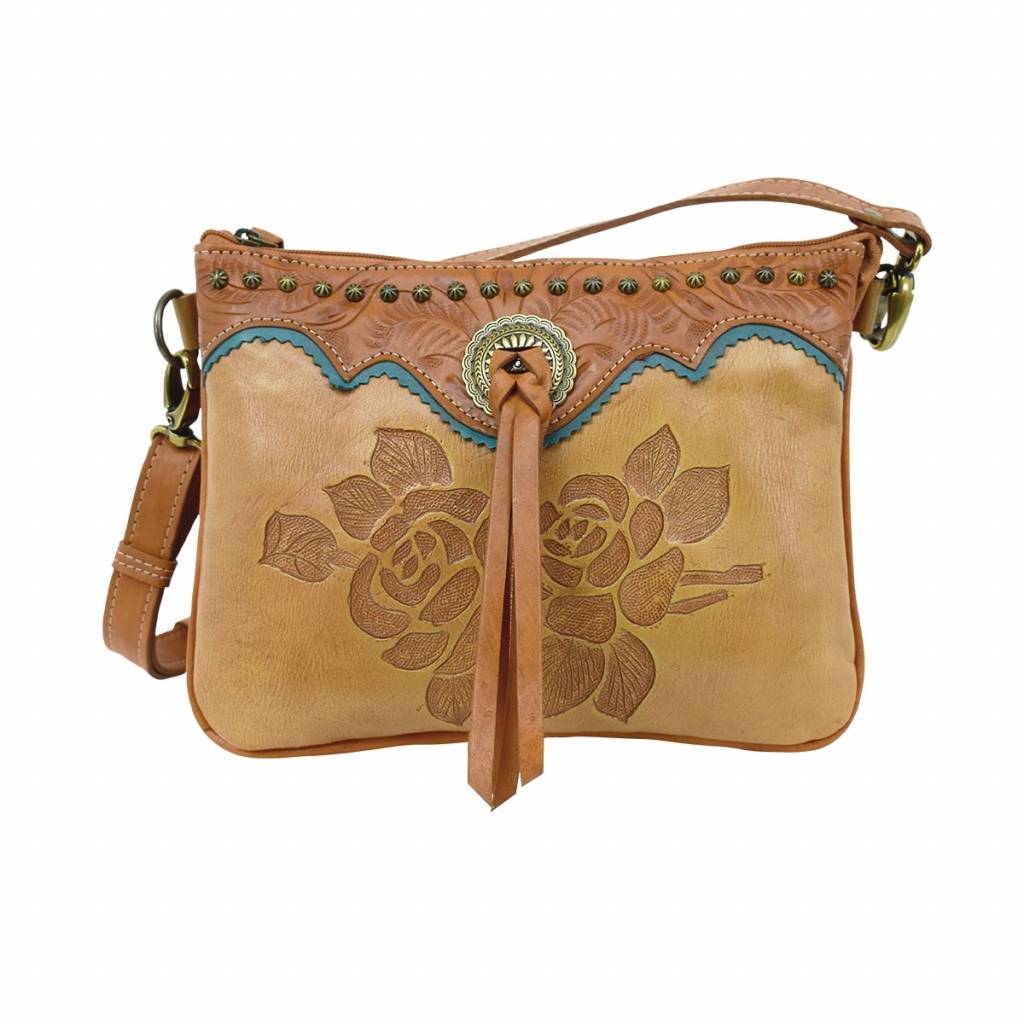 American West Texas Rose Multi-Compartment Crossbody Bag